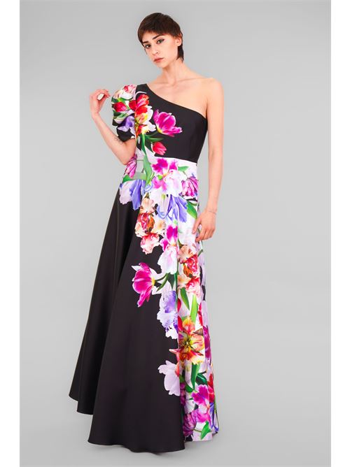 Abito in mikado fantasia D'Andrea collection | 25043B W MULTICOLOR
